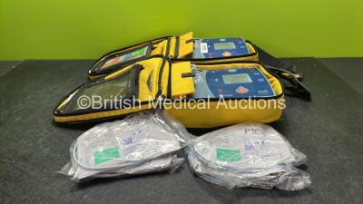 2 x Laerdal Heartstart FR2+ Defibrillators with 2 x Philips M3863A Batteries *Install Dates 11/2020, 09/2025* 4 x Skintact Electrodes in Carry Bags (Both Power Up and Pass Self Tests) *SN 0307227344, 0309299442*