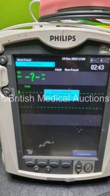 Philips Heartstart MRx Defibrillator / Monitor Including, ECG, SpO2, NIBP, CO2 and Printer Options, with 1 x M3725A Test Load,1 x Paddle Lead, 1 x Philips M3539A Module and 1 x Philips M1674A 3 Lead ECG Lead (Powers Up) *SN US0035103* - 2