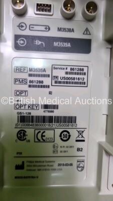 2 x Philips Heartstart MRx Defibrillators / Monitors Including ECG and Printer Options with 2 x Paddle Leads, 2 x Philips M3725A Test Loads, 2 x ECG Lead Connectors and 2 x Philips M3539A Modules (Both Power Up) *SN US00584968 / US00581612* - 4