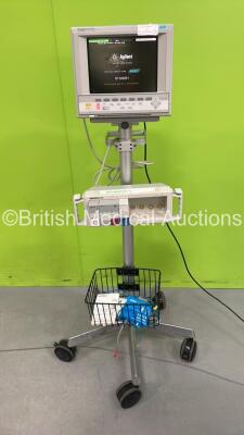 Agilent V24C Monitor on Stand with Module Rack and 3 x Modules (Powers Up) *17906*