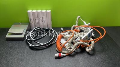 Mixed Lot Including 1 x Biomet Footswitch, 5 x Printer Paper Reels, 1 x Oxygen Hose and 6 x HBW074-043 Bed Controllers