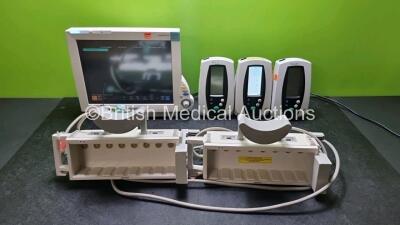 Job Lot Including 1 x Philips IntelliVue MP70 Patient Monitor(Powers Up), 2 x Philips Module Racks and 3 x Welch Allyn Spot Vital Sign Monitors (2 x Power Up 1 x Suspected Flat Battery)