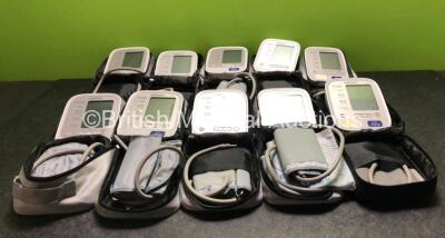 Omron IntelliSense M6 Automatic Blood Pressure Monitors with BP Cuffs in Cases (All Power Up) *SN 20121200032VG / 20131000135VG / 20131000136VG / NA / 20121200080VG / NA / 20121200077VG / 20121200036VG / 20130600545VG / NA*