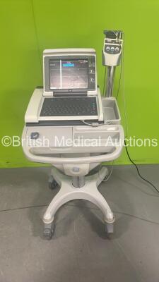 GE MAC 5500 ECG Machine on Stand with 10 Lead ECG Leads (Powers Up - Lines Down Screen - See Pictures)