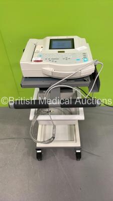 GE MAC 1200ST ECG Machine on Stand with 10 Lead ECG Leads (Powers Up)