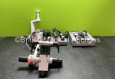 2 x Karl Kaps Microscope Attachments with 2 x Karl Kaps Footswitches