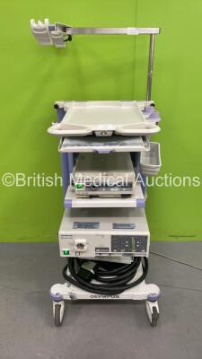 Olympus Stack Trolley with Keyboard, Olympus CLV-S30 Light Source, Olympus CLV-U20 and Stack Cable (Powers Up)