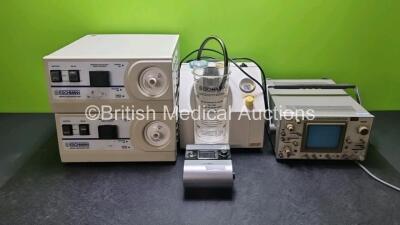 Mixed Lot Including 2 x Eschmann Smoke Evacuation Units, 1 x Eschmann VP25 Suction Unit with Suction Cup, 1 x Leader LBO-552 Oscilloscope and 1 x ResMed Escape CPAP Unit *SN 22161503440 / 2013087 / SEUB8C1144 / SEUBBC147 / V2AC3L1908* *cage*