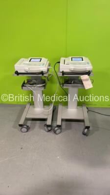 2 x GE MAC 1200ST ECG Machines on Stand with 1 x Lead *Mfd 2014 / 2009* (Both Power Up) *550063642 / na*