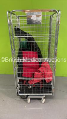 Cage of Mixed Ambulance Equipment Including Ferno Straps, Bags and Mats (Cage Not Included)