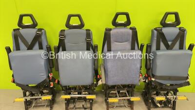 4 x Unwin Foldable / Removable Ambulance Clamp Seats on Wheels