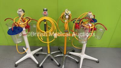 4 x Regulators on Stand with Hoses