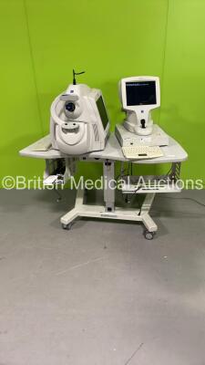 Zeiss Visante OCT Anterior Segment Imaging Unit Model 1000 and Zeiss Atlas 9000 Corneal Topography System on Motorized Table with Keyboard (HDD Removed in Both Units)