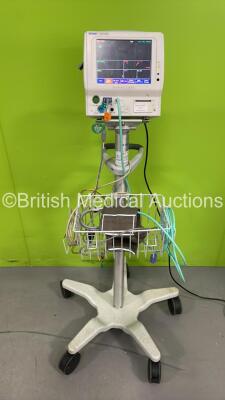 Fukuda Denshi DS-7100 Patient Monitor on Stand with Leads (Powers Up)