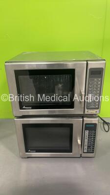 2 x Amana Commercial Microwaves (1 x Powers Up, 1 x No Power)