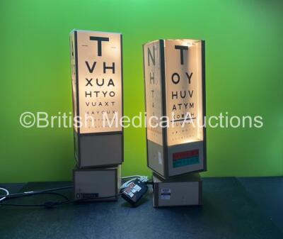 2 x Ophthalmic Light Boxes (Both Power Up, 1 Damaged-See Photo)