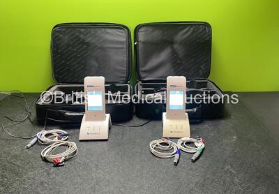 2 x Otometrics Madsen AccuScreen ABR/TE Hearing Screeners with 2 x Power Supplies, 2 x Cradles and Accessories in 2 x Carry Cases (Both Power Up) *SN 432208, 432219*