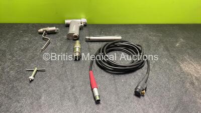 Job Lot Including 1 x Conmed Linvatec REF PRO6100 Power Pro Handpiece, 1 x Hall Power Pro REF PRO 6128 Wire Driver, 1 x Hall Micro Power REF 6020 022 Sagittal Saw Handpiece, 1 x Hall Power Pro PRO2041 Attachment, 1 x Chuck Key and 1 x Linvatec REF MC5057