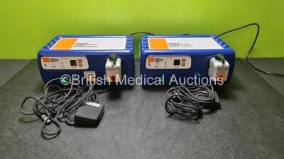 2 x Smith and Nephew VersaJet Hydrosurgery Power Consoles with 2 x Footswitches (1 x No Power)