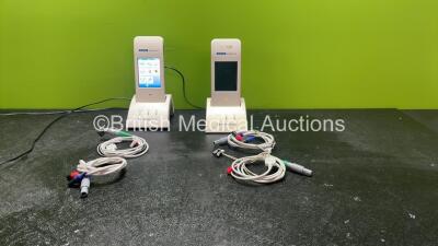 2 x Otometrics Madsen AccuScreen ABR/TE Hearing Screeners with 2 x Power Supplies, 2 x Cradles and Accessories (Both Power Up) *SN 388521, 432210*