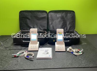 2 x Otometrics Madsen AccuScreen ABR/TE Hearing Screeners with 2 x Power Supplies, 2 x Cradles and Accessories in 2 x Carry Cases (Both Power Up) *SN 432215, 432216*