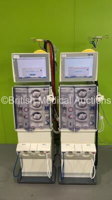 2 x Fresenius Medical Care 5008 Cordiax Dialysis Machines - Software Version 4.58 - Running Hours 30297 / 33308 (Both Power Up 1 x Gear Pump Drive Error - 1 x BTM Error - See Pictures)