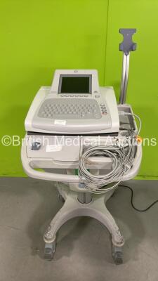 GE MAC3500 ECG Machine on Stand with 10 Lead ECG Leads (No Power) *S/N SCA0732075PA*