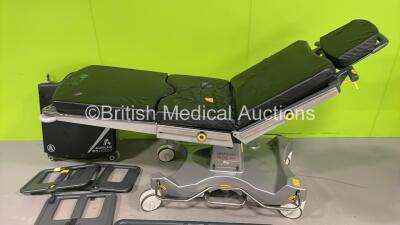 Anetic Aid QA4 Hydraulic Surgery Trolley with Cushions and Detached Rails (Hydraulics Tested Working - Incomplete / Damaged - See Pictures) *1070*