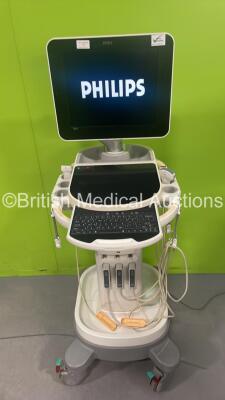 Philips Sparq Flat Screen Ultrasound Scanner Ref 989605394911 *S/N US41410399* **Mfd 2014* SVC HW A.0 with 3 x Transducers / Probes (C6-2 / L12-4 and S4-2) (Powers Up with Errors - See Pictures)