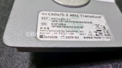 Sonosite C60x/5-2 MHz Ultrasound Transducer / Probe *Mfd - 02/2009* (Untested) *03FHB4* - 3