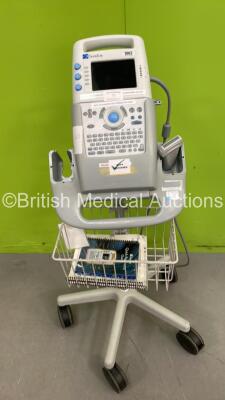 SonoSite 180 Plus Hand-Carried Ultrasound System Ref P04247-01 *S/N 033LWR* **Mfd 01/2005* with 1 x Transducer / Probe (L38/10-5 MHz Ref P04101-51 *Mfd 02/2005*) on SonoSite Cart (Not Power Tested Due to No Power Supply) - 2