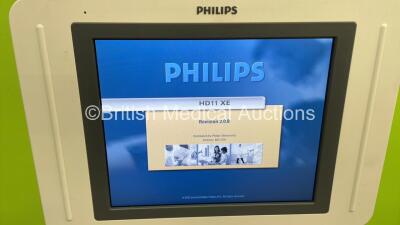 Philips HD11 XE Flat Screen Ultrasound Scanner *S/N US209775431* **Mfd 03/2009** Software Revision 2.0.8 with 2 x Transducers / probes (L12-3 and C6-3) (Powers Up with Error Message) - 2