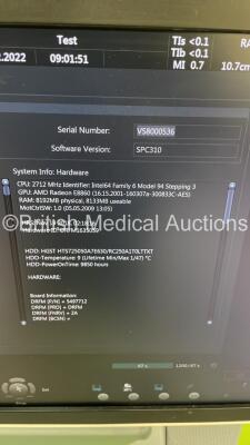 GE Voluson S8 BT16 Flat Screen Ultrasound Scanner *S/N VS8000536* **Mfd 09/2016** Software Version SPC310 (16.00001554) with 2 x Transducers / Probes (IC9-RS Ref H48691PJ *Mfd 11/2017* and RAB6-RS Ref H48691LP *Mfd 11/2018*) and Sony UP-D898 Digital Graph - 8