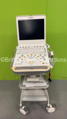 Philips CX50 POC Portable Ultrasound Scanner Ref 453561486961 *S/N SGN1100195* **Mfd 11/2011** with 1 x Transducer / Probe (S5-1) on Philips CX Cart (Powers Up - HDD REMOVED) ***IR806***