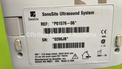 SonoSIte 180 Plus Ultrasound System Ref P01576-06 *S/N 0206JB* **Mfd 10/2001** on SonoSite Stand (Not Power Tested Due to No Power Supply) - 4