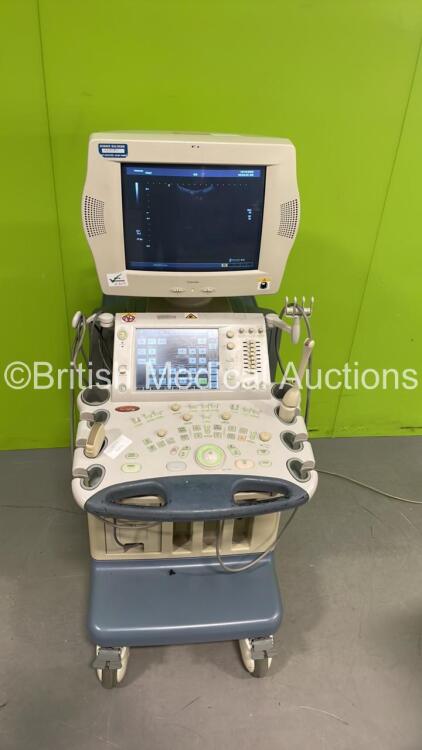 Toshiba Aplio 50 SSA-700A Ultrasound Scanner *S/N D4563341* **Mfd 06/2004** with 2 x Transducers / Probes (PVT-375BT and PVT-661VT) and Sony UP-D897 Digital Graphic Printer (Powers Up - Damage to Both Probes - See Pictures - Unable to Swop Probes on Touch