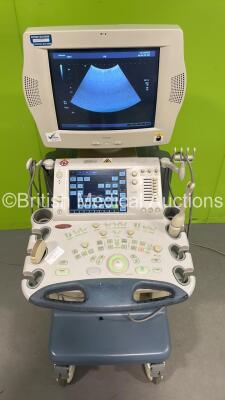 Toshiba Aplio 50 SSA-700A Ultrasound Scanner *S/N D4563341* **Mfd 06/2004** with 2 x Transducers / Probes (PVT-375BT and PVT-661VT) and Sony UP-D897 Digital Graphic Printer (Powers Up - Damage to Both Probes - See Pictures - Unable to Swop Probes on Touch - 3