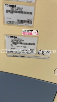 Toshiba Aplio 50 SSA-700A Ultrasound Scanner *S/N D4563341* **Mfd 06/2004** with 2 x Transducers / Probes (PVT-375BT and PVT-661VT) and Sony UP-D897 Digital Graphic Printer (Powers Up - Damage to Both Probes - See Pictures - Unable to Swop Probes on Touch - 18