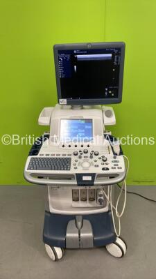 GE Logiq E9 Flat Screen Ultrasound Scanner Ref 5205000-7 *S/N 126052US0* **Mfd 03/32014* Software Version R4 Revision 3.0 with 1 x Transducer / Probe (9L-D Ref 5194432 *Mfd 08/2011*) and Sony UP-D897 Digital Graphic Printer (Powers Up - Keyboard will not