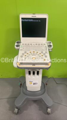 Philips CX50 Portable Ultrasound Scanner Ref 989605384711 *S/N SG01305378* **Mfd 2013** SVC B.1 on Philips CX Cart (Powers Up, HDD REMOVED- Damaged Unit - See Pictures) **IR826**