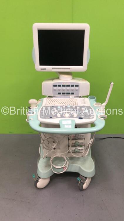 Esaote MyLab70 XVision Flat Screen Ultrasound Scanner Ref 970 6150 010 *S/N 4186* **Mfd 2009** with 3 x Transducers / Probes (LA332E / CA421 and EC1123) (Powers Up with Blank Screen)