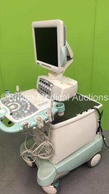 Esaote MyLab70 XVision Flat Screen Ultrasound Scanner Ref 970 6150 010 *S/N 4186* **Mfd 2009** with 3 x Transducers / Probes (LA332E / CA421 and EC1123) (Powers Up with Blank Screen) - 8