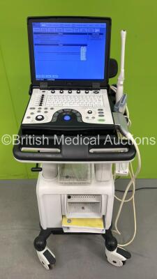 GE Logiq e Portable Ultrasound Scanner Ref 5446909 *S/N 373523WX0 * **Mfd 09/2014 ** Software Version R8.0.4 with 3 x Transducers / Probes (E8C-RS Ref 5318734 *Mfd 11/2013* / C1-5-RS Ref 5384874 *Mfd 08/2014* and 12L-RS Ref 5141337 *Mfd 12/2013*) on GE L