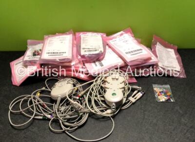 Job Lot of Philips ECG Cables and 2 x ECG Modules