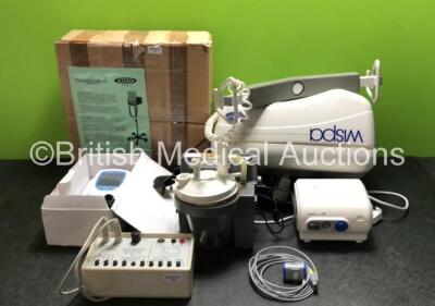 Mixed Lot Including 1 x Accoson Greenlight 300 Stand (Unused in Box) 1 x Wispa 200 LT Ceiling Hoist (Damaged Casing - See Photos) 1 x Roche CoaguChek XS Plus Coagulation Meter with Power Supply, 1 x DevilBiss Suction Unit, 1 x Omron Comp A.I.R Compressor,