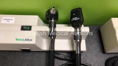 4 x Welch Allyn 767 Series Wall Mounted Transformer with 8 x Ophthalmoscope / Otoscope Handles and 8 x Attachments - 3