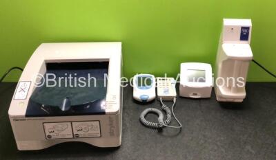 Mixed Lot Including 1 x Stryker SDP1000 Digital Color Printer (Powers Up) 1 x Roche CoaguChek XS Plus Monitor, 1 x Huntleigh Fetal Dopplex Doppler (Damaged Probe - See Photos) 1 x Actim 1ngeni Digital Qualitative Immunochromatographic Pregnancy Tester and