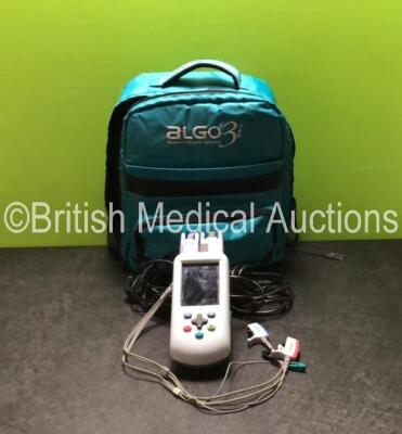 Natus ALGO 3i Newborn Hearing Screener with Power Supply and Accessories in Carry Case (Powers Up) *SN 100470*