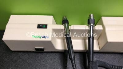 4 x Welch Allyn 767 Series Wall Mounted Transformers with 6 x Otoscope / Ophthalmoscope Handles *RI* - 3