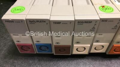 Mixed Lot Including 16 x Blank Modules, 34 x Various Agilent Modules, 2 x liDCO CNAP Modules, 1 x LiDCO BP Module, 1 x Kodak X-Omatic Cassette, 1 x Kodak Lanex Cassette and 3 x GE E-INTPSM Modules - 11